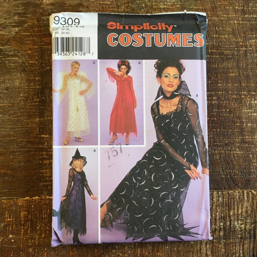 Simplicity Sewing Pattern 9309 Angel Devil Witch Vampire Costume 6-12 UNCUT